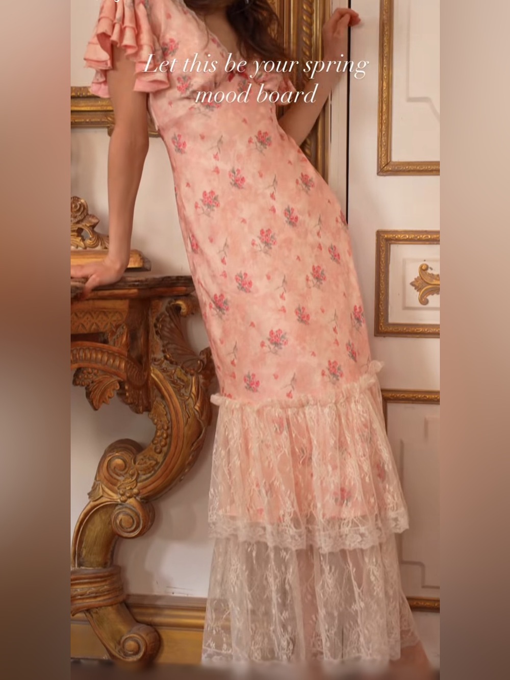 American Heiress/Lait Collection Carlton Pink Floral Satin Maxi Dress - Picture 3 of 12